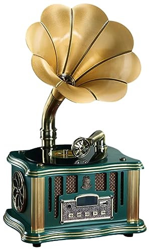 OSMARI Mini Haut-Parleur Bluetooth Gramophone pour la Maison, Plateau tournant rétro décoratif, modèle de Chargement USB,D