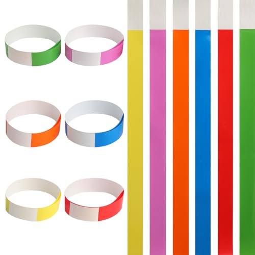 Identifikationsarmband, 600 Stück, bunte Papierarmbänder, für Veranstaltungen, Party, Konzert