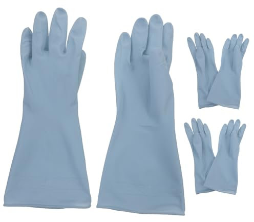 Alipis 3pairs Reusable Kitchen Dishwashing Gloves Dishwasher Gloves Women Cleaning Pvc Long for Household Laundry