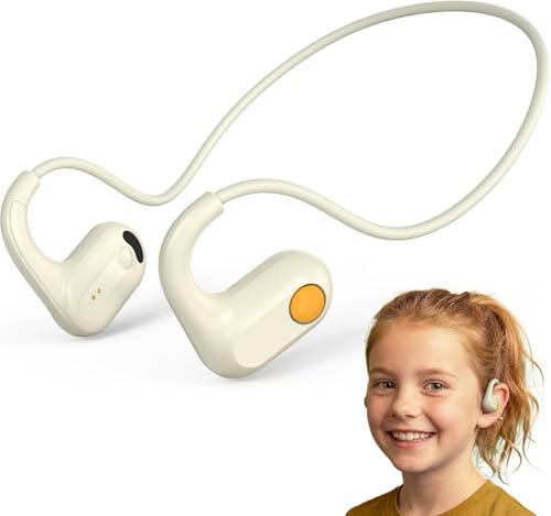 ANCwear Kids Open Ear Headphones, 85dB Volume Limit, Ages 5+ | 17g air conduction design with IPX6 water resistance, mic, magnetic charging and 10H battery for school, sports and travel