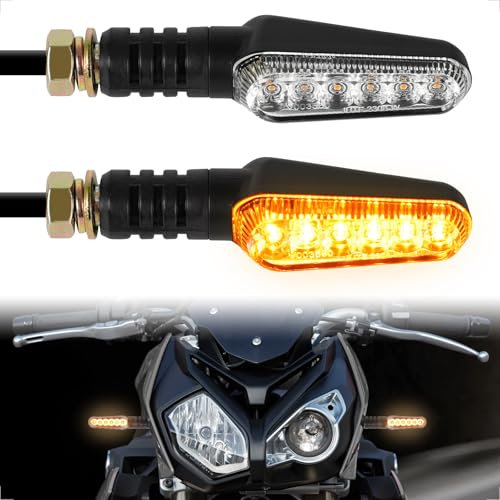 evermotor Frecce Moto, 2 Pezzi 6 LED Frecce Moto Omologate, 12V Universali Indicatori di Direzione Impermeabile, ATV e Scooter