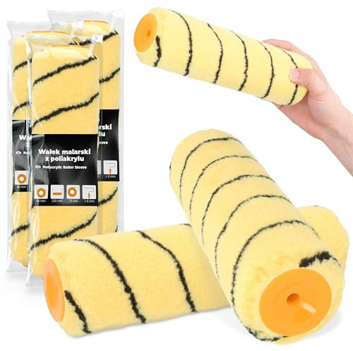 3x Rullo Di Vernice 25 cm Rullo Di Ricambio Superfici Facciate Soffitti Pareti Antigoccia Antischizzi Robusto Attrezzatura Per La Pittura Di Ristrutturazione Per Interni Ed Esterni