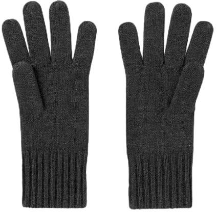 CLASSE77 - Guanti da donna in lana misto angora rasati con polso a coste 2x2 - Artigianale - Made in Italy (Nero, Standard)