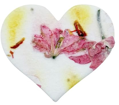 Seed Bloom 50 pezzi di piccoli semi di carta – Cuori di fiori selvatici rosa e gialli piantabili per addio al nubilato, matrimoni e regali