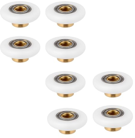 8 Rodamientos de Mampara de Ducha. Ruedas con Diámetro 20 mm. Incompatible con soportes, instalación directo al vidrio.