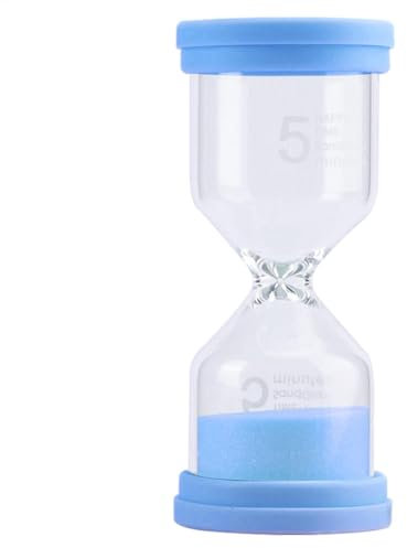 Clessidra a sabbia, timer a di clessidra, per bambini, timer per sabbia da 5 minuti, timer per uova per bambini, timer da 5 minuti, clessidra colorata, orologio con sabbia per scuola e