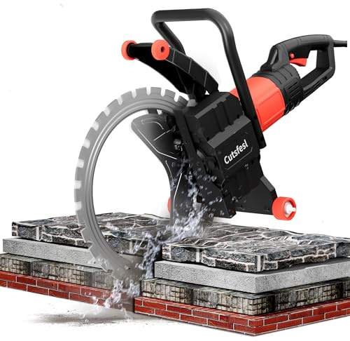 Ring Concrete Cutter Saw, Concrete Saw 20 Inch, 110V Pure Copper Motor with an Intelligent Water Pump for Reinforced Concrete, Ceramic Tiles, Red Brick Walls(110V,Depth of Cut 11.81inch)