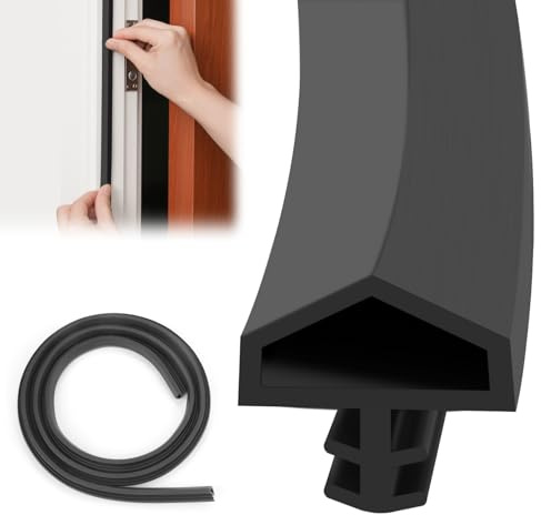 Türdichtung TPE, Türdichtung Dichtprofil, Türrahmen Dichtung für Schallschutz, 12mm Zimmertürdichtung Weiß, 5m/10m/15m/20m/30m Verfügbar (Schwarz-30m)