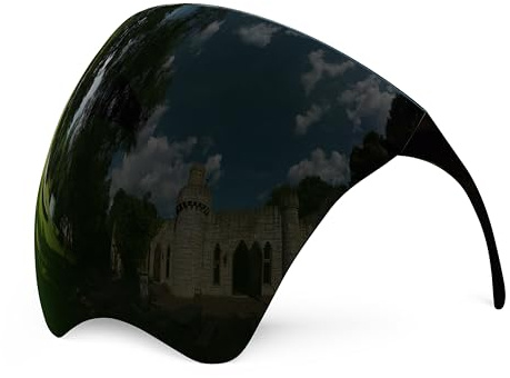mayoken® Full Face Shield Sunglasses, Futuristic Anti-Glare Sun Protection Visor for Men & Women, Anti-Fog Mirror Shield Lens, Lightweight & Comfortable Black Transparent
