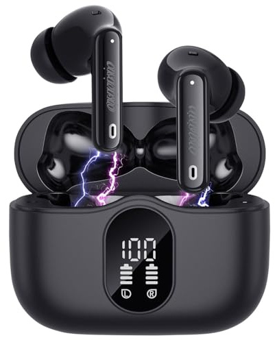 auvisio Écouteurs de Sport sans Fil : écouteurs Intra-Auriculaires sans Fil avec étui de Charge, réduction du Bruit, Noir (True-Wireless, avec étui de Charge Rapide)