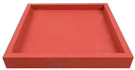 Square Clay Plant Stand & Saucer - Versatile Plant Water Tray for Living Room & Outdoor Use - Durable Pot Base for Houseplants - Essential Plant Pot Tray