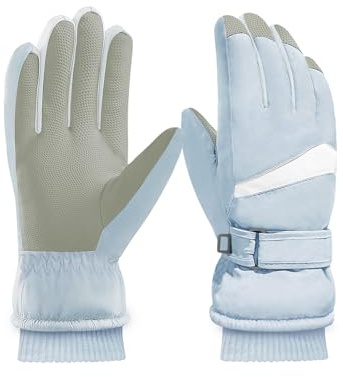 Feelorna - Guantes de invierno para mujer, impermeables, térmicos, con pantalla táctil, forrados de forro polar y superficie impermeable, guantes cálidos para ciclismo, esquí, deportes al aire libre