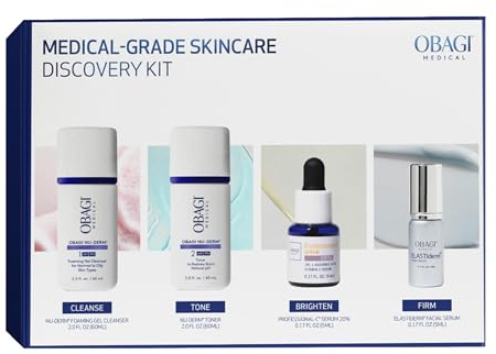 Obagi Bestsellers Travel Skincare Set – Travel Friendly, Anti-Aging Skincare Gift Set for All Skin Types; Includes Facial Cleanser 2oz, Toner 2oz, Vitamin C Serum .17oz & Firming Facial Serum .17oz