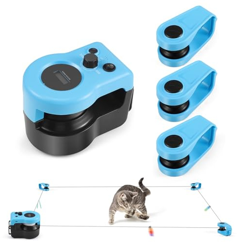 Juguete para Gatos para Interiores, Nueva Cinta de Correr para Gatitos, Control Automático/Remoto, Velocidad Ajustable, Juego de Persecución y Ruta de Carrera con Diseño DIY