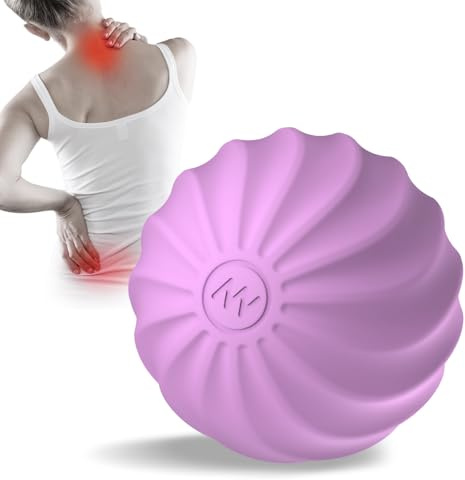 VOOSEEN 2.3 Mini Electric Vibrating Massage Ball, 10-Speed Vibrating Foam Roller for Relieving Muscle Tension & Soreness, and Promoting Blood Circulation Before & After Exercise (Purple)