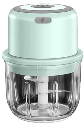 Homeponnew Hachoir électrique rechargeable par USB, 300 ml, processeur portable avec lame en acier inoxydable pour hacher l'ail, les légumes, les noix et la viande, outil de cuisine sans fil