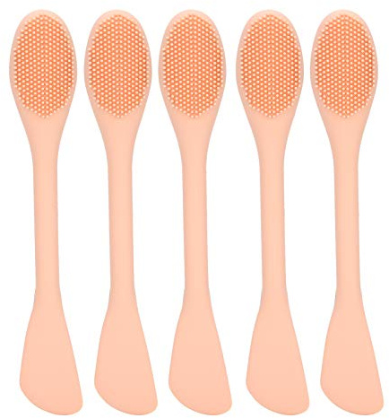 SIWOTED Cepillos para mascarillas faciales Cepillo de limpieza facial de silicona DIY Mix Mask Stick 2 cabezales Cuidado de la piel (rosa desnudo)