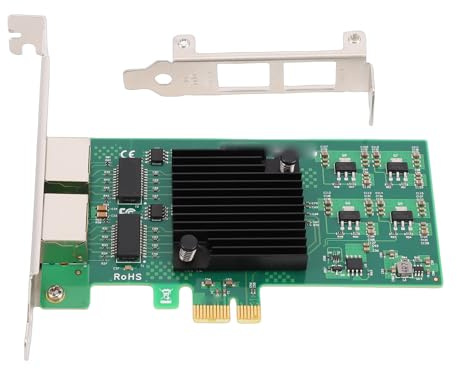 Zunate Tarjeta de Red Gigabit Ethernet, PCI Express X1 Puertos RJ45 Duales 10 100 1000 Mbps Tarjeta de Red Gigabit Ethernet PCI Express con Chipset 82574L para una Transferencia de