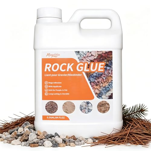 Liant Gravier Extérieur, 2L Stabilisateur Gravier pour Jardin, Cour,, Fixateur Puissant pour Gravier de Fixer les Cailloux, Paille, l'écorce et Plupart des Paillis, Colle de Gravier fin Non Toxique