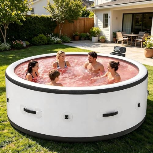 Spa de Jardin Gonflable 4–6 Places, 150 Buses, Structure Anti-Crevaison