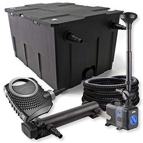 SunSun 1-Kammer Filter Set 60000 l 24 W UVC Teich Klärer NEO8000 70 W Pumpe Schlauch Springbrunnen