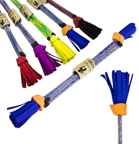 Juggle Dream Picasso Flowerstick. Bastone da Giocoliere con Bacchette in Silicone Ultra Grip. Bastone da Diavolo per Giocoleria (Blu/Arancia)