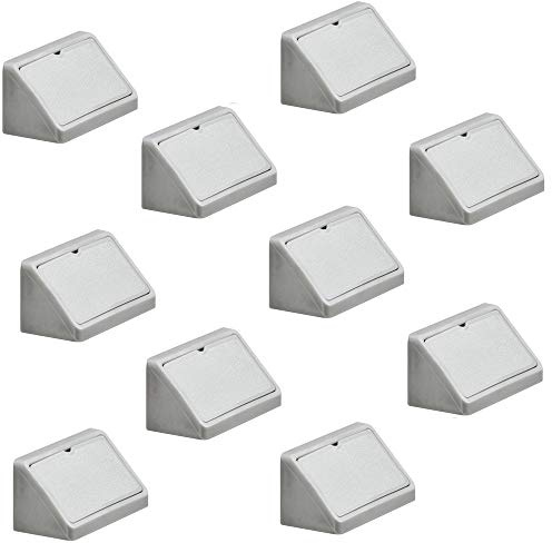 Gedotec Universal-Eckverbinder hell-grau Korpusverbinder aus Kunststoff | Möbelverbinder Kunststoff mit Abdeckkappe | Möbelbeschläge Breite 44 mm | 20 Stück - Schrankverbinder zum Schrauben