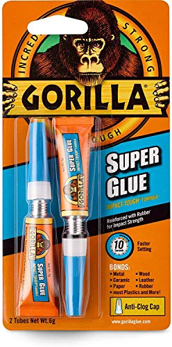 Gorilla 3 X Superglue 3g (Pack of 2) - Gel, Cyanoacrylate, Standard, Paper, Leather, Wood, Rubber, Ceramic, Plastic