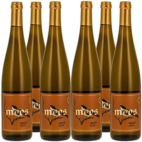WEINGUT MEES | Kanzler Auslese Weisswein edelsüss 2022, Kreuznacher Rosenberg - Nahe | Prämierter Süß-Wein aus Deutschland im Set | Wein mit Prädikat im Paket (6 x 750 ml) 100% Kanzlerrebe