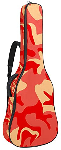 42 Zoll Gitarrentasche Gitarrentasche Rucksack für E-Gitarre, Akustikbass Klassikgitarre Ukulele Mandoline Camo Pink Military