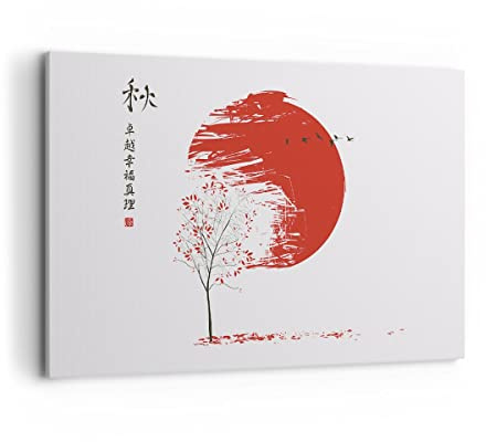 Cuadros Decoracion Salon Japón Flor Cerezas Lienzos decorativos 120x80cm Cuadro Sobre Lienzo Moderno Dormitorio Cocina Cuadros Pared Imágenes Wall Art Prints Decor Canvas Grande XXL AA120x80-5063