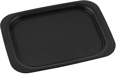 WENKO Bandeja antideslizante XL negra, fuente de plástico de calidad con superficie antideslizante y parte inferior texturizada, con prácticas asas para servir la comida, 45,5 x 2,3 x 33 cm