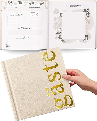 Milula Studios Gästebuch Hochzeit mit Fragen, Hochzeit Gästebuch Einfach zum Ausfüllen Inkl. Aufkleber, Kreatives Hochzeitsgastebuch, Hochzeitsbuch, Gastebuch Hochzeit Fragen