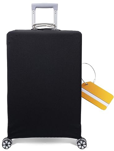 OrgaWise Housse Valise et Étiquette Luggage Cover de Elastique Housse de Protection pour Valise 22 à 32 Pouces (M, L, XL)