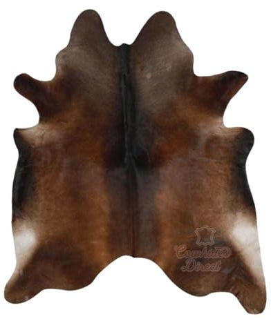 Cowhides Direct Genuine Cowhide Rug - 100% Real Cowhide Rug - Modern Style Cow Skin Rugs for Living Room, Bedroom, Kitchen & More (Chocolate 7X 8 ft, XXL)