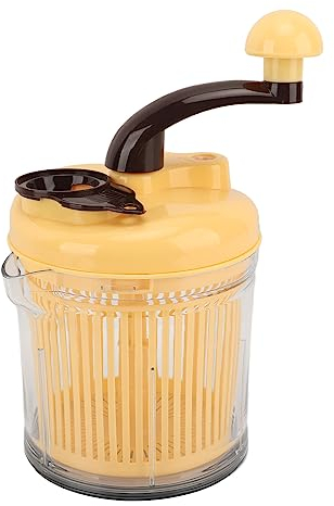 Picadora de Verduras con Manivela, Procesador de Alimentos con Manivela de 3 Engranajes con Separador de Huevos, Batidor de Huevos y Centrifugadora de Ensalada
