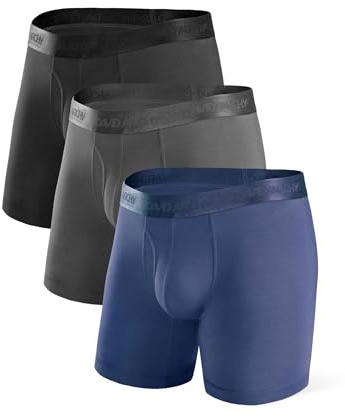 DAVID ARCHY Mens Boxer Briefs 60s Micro Modal Underwear Luxury Silky Smooth Breathable Antibacterial Men's Boxer Shorts 3D Pouch 35MM Belt Boxers for Men Multi-pack