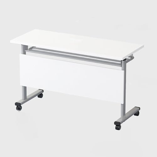 Snaweo Klappbarer Konferenztisch, Mobiler Trainingstisch mit Klappdeckel, Mobiler Schulungstisch mit Fixierbaren Rollen, Ablageschicht und Prallplatte, for Den Arbeitsplatz (Color : 1pcs, Size : 55.