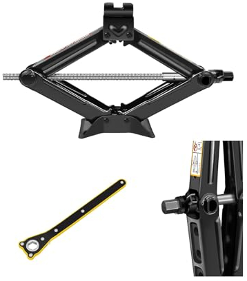 Scherenwagenheber, 2000 kg Wagenheber Professioneller Scherenwagenheber wagenheber scheren Auto Rangierwagenheber Heber mit Steckschlüssel 2T, tragbarer Wagenheber für PKW SUV MPV