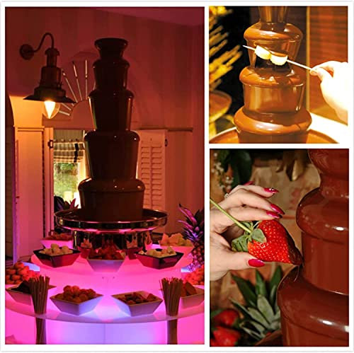 Chocolate Fountain Machine with Temperature Control - 6 Tier Large Capacity, Ideal for Party, Restaurant & Wedding Buffet Equipment - Includes Sauce Heater