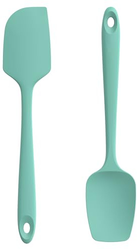 U-Taste Silikon Teigschaber, 315℃ hitzebeständiger, 2er-Set, Aqua Sky | Antihaft-Gummispachtel, Flexibel Teigschaber & Kuchenschaber zum Kochen Mixen Backen Dekorieren
