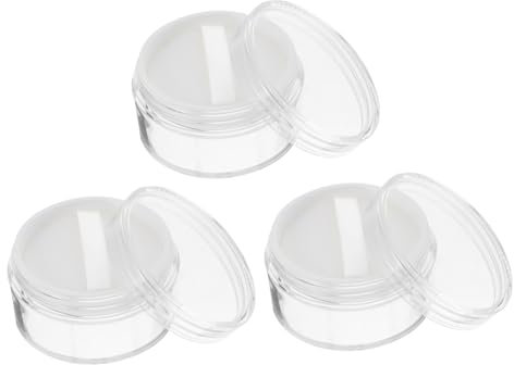 IWOWHERO 3 Stück Kleiner Puderdosen Tragbar 50g Lose Puderdose Aus Langlebigem Material Mit Puff Kosmetikbehälter Für Reise Und Täglichen Gebrauch