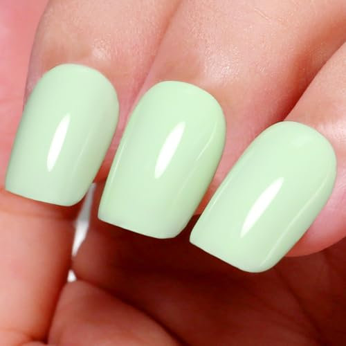Ozzeal Pastel Gel Polish, 0.5 Fl Oz Light Green Gel Nail Polish Spring Summer Soak off LED UV Gel Nail Polish Art Starter Manicure Salon DIY Nail Gel Polish Kit