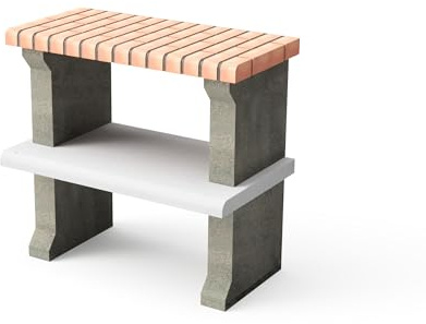 MAESTRO FERRETERO Movelar - Seitenständer des Mondes Moduls für vorgefertigten Grill (Grau, Orange - 76 x 47 x 47 cm) - Verwendung im Freien