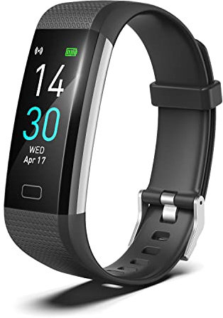 Atan Fitness Tracker with Heart Rate & Blood Oxygen Monitor – Smart Watch for Android & iOS, IP68 Waterproof, Sleep & Stress Tracking, Multi-Sport Mode, Step Counter, 7-Day Battery Life (Black)