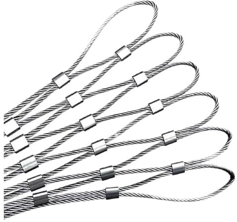 Qulamrdk Filet Sécurité en Corde en Acier Inoxydable 304 Maille Sécurité D'escalier Rampe Treillis Métallique Multifonctionnel Câble Balustrade pour Anti-Chute(2x6m/6.56x19.68ft)