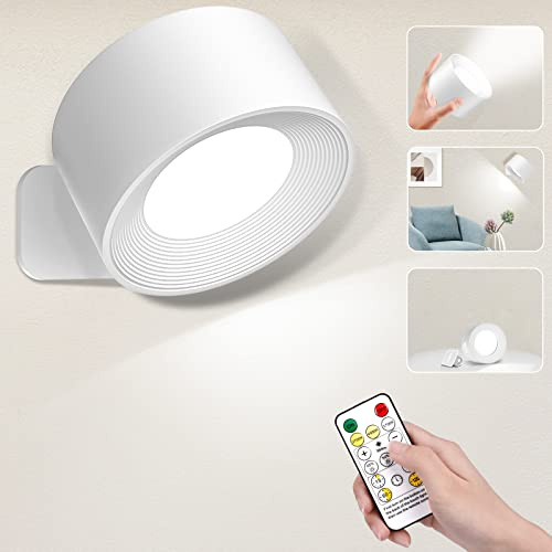 MAMIELIZ LED Wandleuchte Innen, Wandlampe Ohne Stromanschluss Infinity Led Wandleuchte, 10 Helligkeitsstufen und 3 Farbmodi, Touch Control Fernbedienung 360°, drehbare akku lampe wandleuchte kabellos