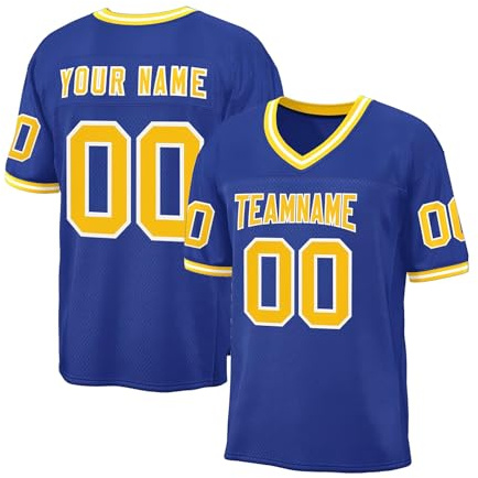 HGWOPGASD Maglietta da Calcio Personalizzata Maglie da Gioco di Football Americano Personalizzate con Nome e Numero Maglietta Personalizzata per Bambini Adulti A10