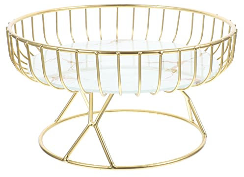 OUNONA Cesta De Fruta De Hierro Redonda Cesta De Metal Para Guardar Soporte De Hierro Para Postres Para Cocina o Centro De Mesa