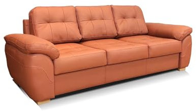 Quattro Meble Echtleder 3 er Sofa Oxford Pik aus dickem und strapazierfähigem Leder (Breite 230 cm)